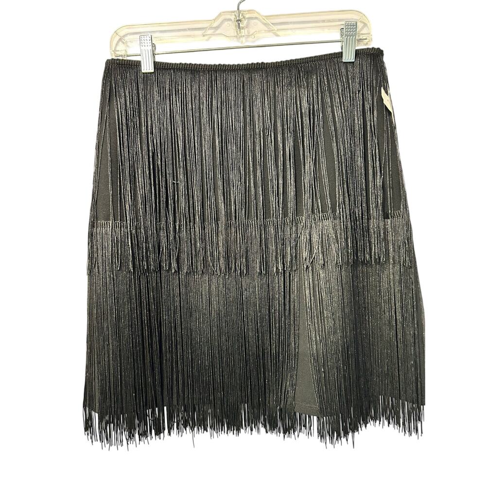 Sincerely Jules Black Mini Skirt Flapper 1920's Tassel Great Gatsby SZ Large